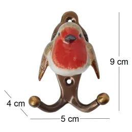 Patère animal en porcelaine 2 crochets