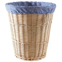 Corbeille à linge en osier tissu vichy