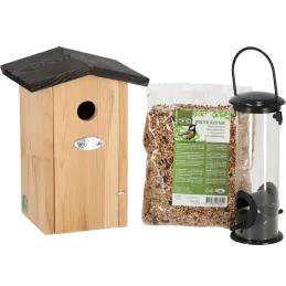Set abri mangeoire et graines oiseaux
