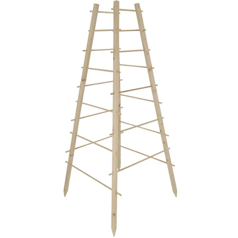 Support en bois de pin pour plantes 4 piquets