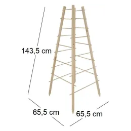 Support en bois de pin pour plantes 4 piquets