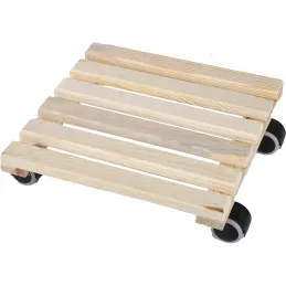 Support à roulettes en bois pour plantes d'intérieur