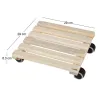 Support à roulettes en bois pour plantes d'intérieur