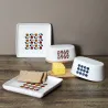 Beurrier en porcelaine plateau en bambou Rétro