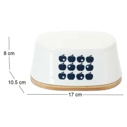 Beurrier en porcelaine plateau en bambou Rétro