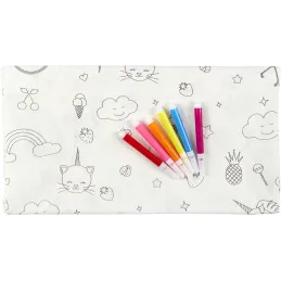 Nappe à colorier 180 x 120 cm + 6 feutres