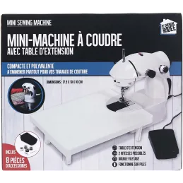 Mini machine à coudre avec table d'extension