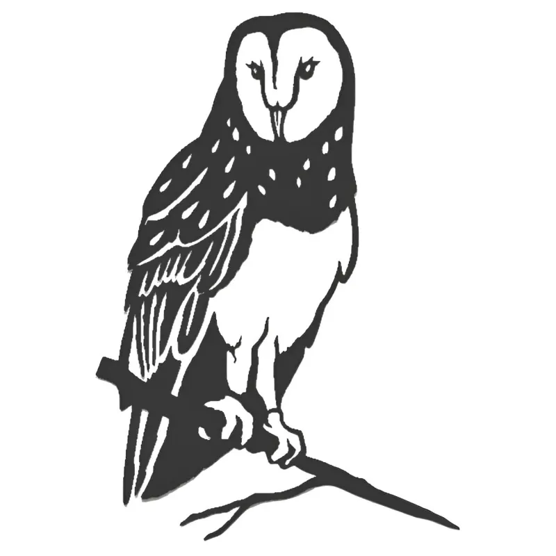 Oiseau sur pique chouette effraie en acier corten