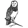Oiseau sur pique chouette effraie en acier corten