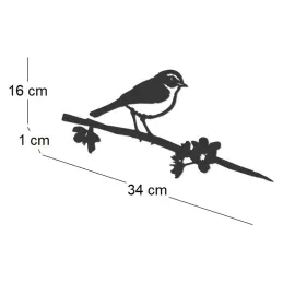 Oiseau sur pique pouillot des canaris en acier corten