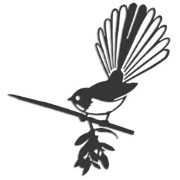 Oiseau sur pique rhipidura en acier corten