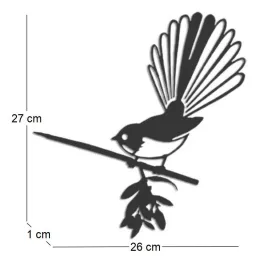 Oiseau sur pique rhipidura en acier corten