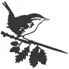 Oiseau sur pique troglodyte mignon en acier corten