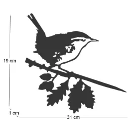 Oiseau sur pique troglodyte mignon en acier corten