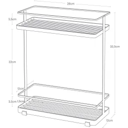 Desserte en métal 2 niveaux Rack