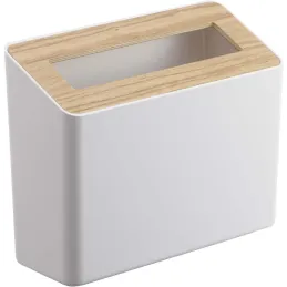 Poubelle de table en résine et bois Trash