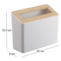 Poubelle de table en résine et bois Trash