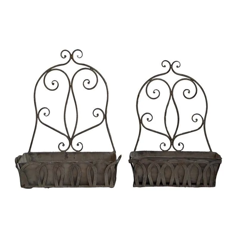 Ensemble jardinières murales en fer (Lot de 2)