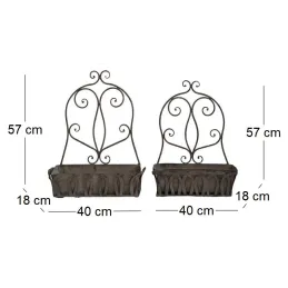 Ensemble jardinières murales en fer (Lot de 2)