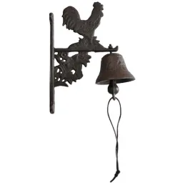 Cloche murale en fonte coq