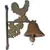 Cloche murale en fonte coq