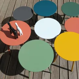 Table basse de jardin en acier Massai 40 cm