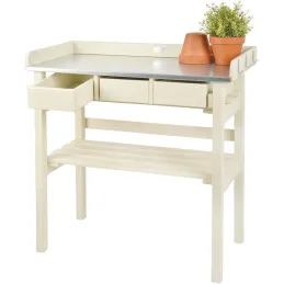 Table de jardinage en pin et zinc