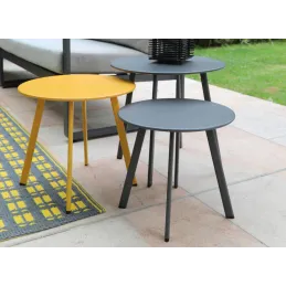 Table basse de jardin en acier Massai 45 cm