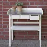 Table de jardinage en pin et zinc