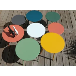 Table basse de jardin en acier Massai 50 cm