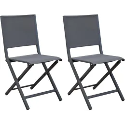 Chaise pliante en aluminium Ida (Lot de 2)