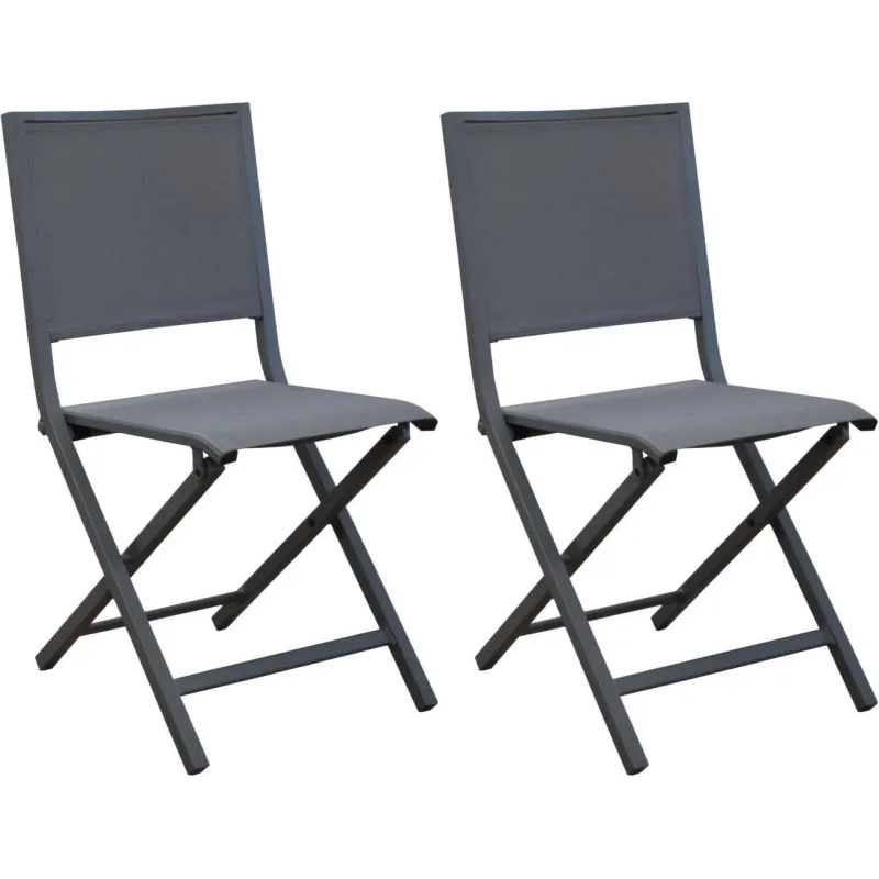 Chaise pliante en aluminium Ida (Lot de 2)