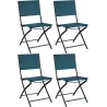 Chaise pliante en acier et toile Dream (Lot de 4)