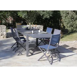 Chaise pliante en acier et toile Dream (Lot de 4)