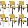 Fauteuils de jardin aluminium et toile Games (Lot de 6)