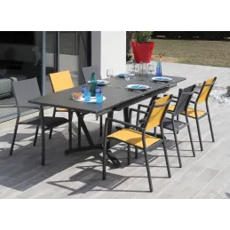 Fauteuils de jardin aluminium et toile Games (Lot de 6)