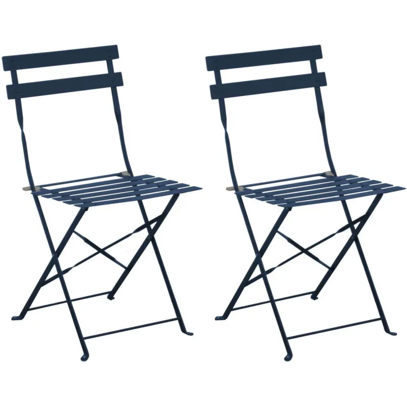 Chaises pliantes en acier Cuba (Lot de 2)