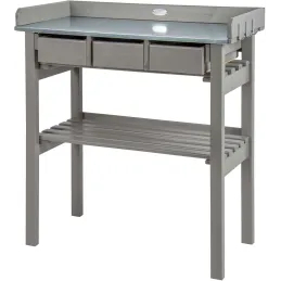Table de jardinage en pin et zinc