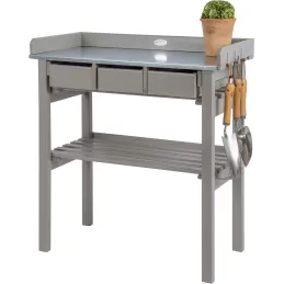 Table de jardinage en pin et zinc