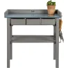 Table de jardinage en pin et zinc