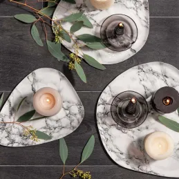 Plateau effet marbre blanc  Marble