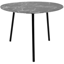 Table basse en métal imitation marbre Ovoid 58 x 51 cm