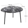 Table basse en métal imitation marbre Ovoid 58 x 51 cm
