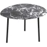 Table basse en métal imitation marbre Ovoid 67 x 60 cm