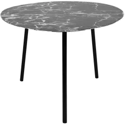 Table basse en métal imitation marbre Ovoid 67 x 60 cm