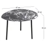 Table basse en métal imitation marbre Ovoid 67 x 60 cm