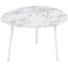 Table basse en métal imitation marbre Ovoid 67 x 60 cm