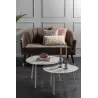 Table basse en métal imitation marbre Ovoid 67 x 60 cm