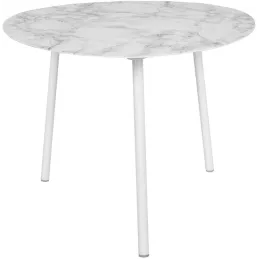 Table basse en métal imitation marbre Ovoid 67 x 60 cm