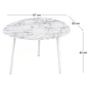 Table basse en métal imitation marbre Ovoid 67 x 60 cm